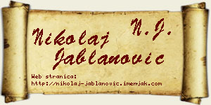 Nikolaj Jablanović vizit kartica